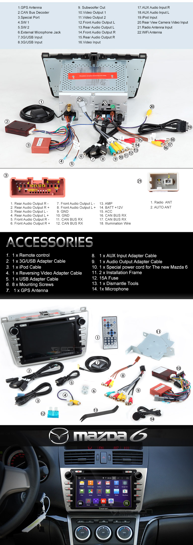 mazda 6 navigation,car dvd gps,car dvd