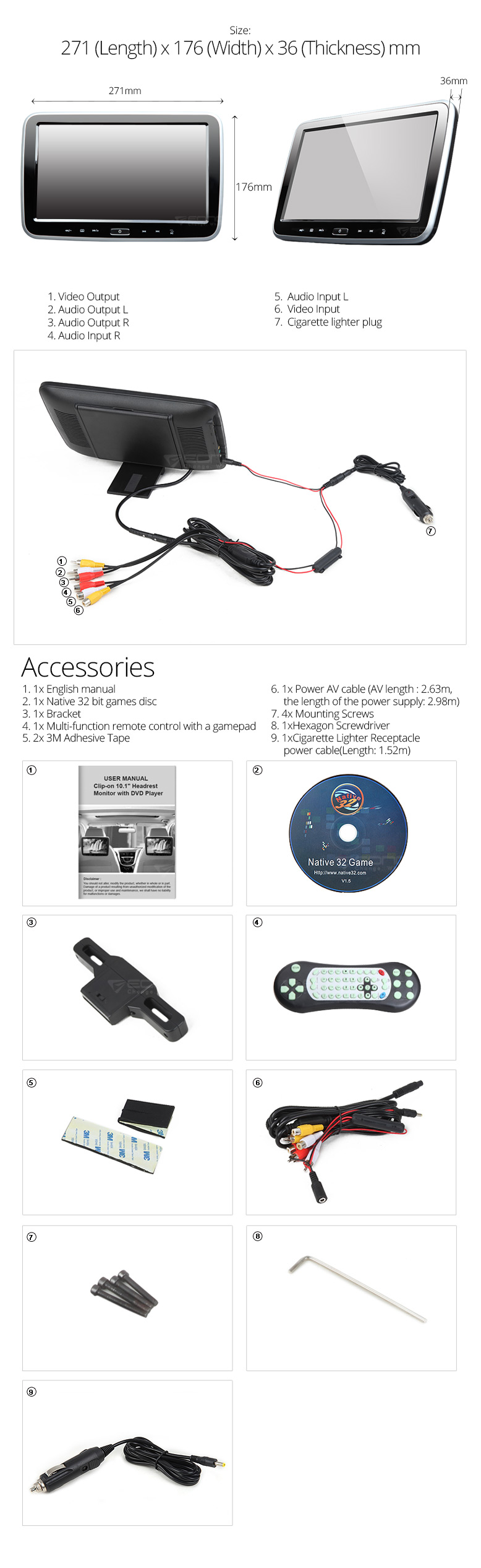 10.1 inch car monitor