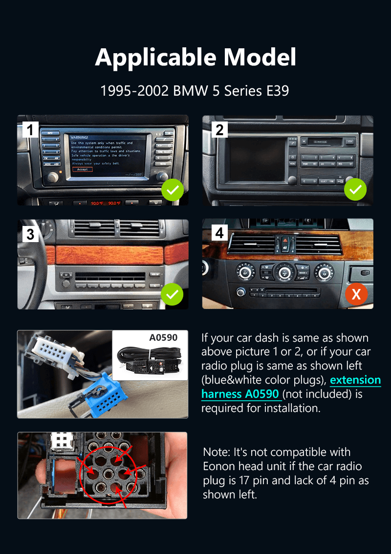 Eonon R49 Android 11 BMW E39 7 Inch Car Stereo