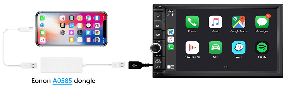 Eonon A0585  Carplay & Android Auto USB Dongle for Android Car