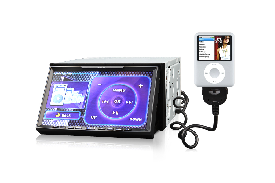 7 Inch Motorized Touch Screen 2 Din Car DVD Player - TV, Bluetooth, iPod, 8G USB/SD(D2202)