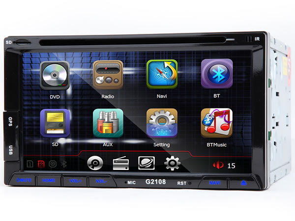 2-DIN 6.95″ Digital Touch Screen Car DVD GPS with Steering Wheel Control