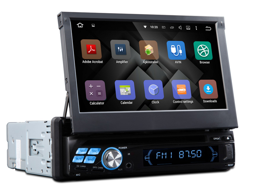 1-DIN Android 5.1.1 Lollipop Quad-Core 7″ Multimedia Car DVD GPS with Mutual Control Easy Connection
