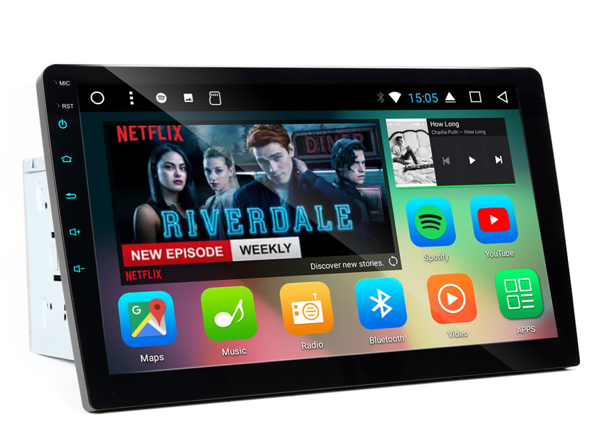 10.1"  Inch Octa-Core Bluetooth Audio HD Display with Android 7.1 2GB RAM 32GB ROM Adjustable Viewing Angle Double Din Car Stereo Universal Navigation GPS Radio