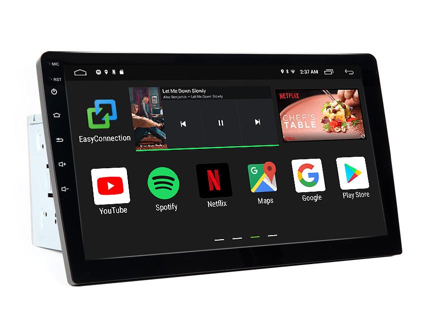 10.1 Inch Double Din Car Navigation HD Display with Android 8.1 2GB RAM Quad-Core Processor Adjustable Viewing Angle Universal Car GPS Stereo