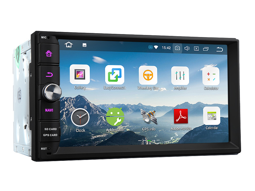 Built-in DSP Android 8.0 Oreo 4G RAM Octa-core & 32G ROM Double Din Universal Head Unit GPS Navigation System Split Screen PIP Multitasking Fully Digital Processing Chip