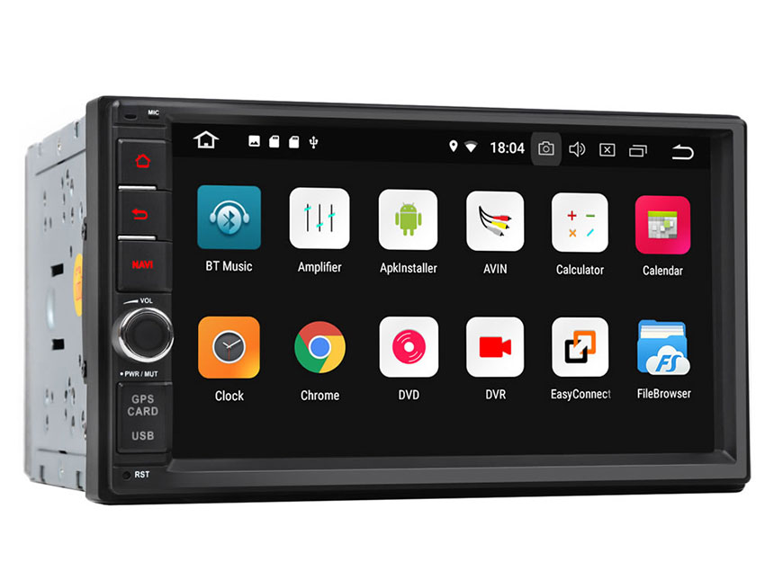 New Android 8.1 2GB-RAM Quad-Core Processor Head Unit Support Bluetooth 1024x600 HD Universal Navigation GPS Touchscreen Panel 7 Inch Radio Double Din Car Stereo