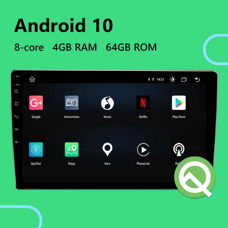 Eonon May Day Sale  10.1 Inch 4GB Ram Android 10 Universal Car Stereo Built-in Apple CarPlay Car GPS Navigation Built-in DSP - GA2189S