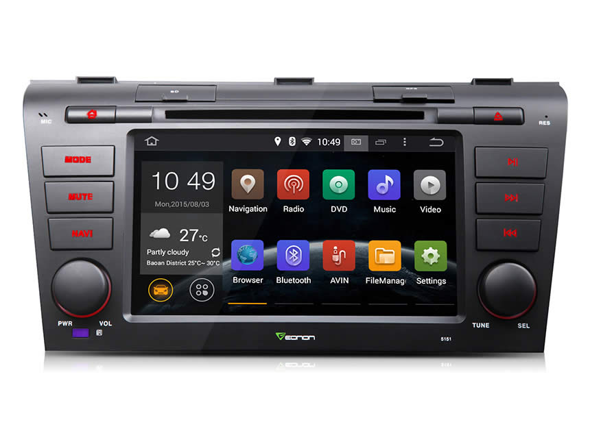 Mazda 3 2004-2009 Android 4.4.4 Quad-Core 7″ Multimedia Car DVD GPS with Mutual Control EasyConnected
