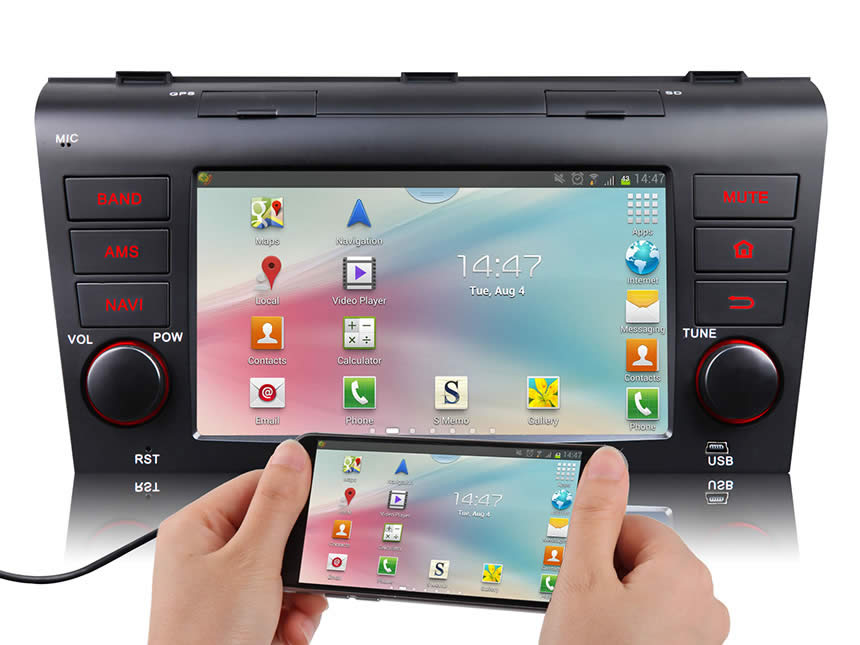 Mazda 3 2004-2009 Android 4.4.4 Quad-Core 7″ Multimedia Car GPS with Mutual Control EasyConnected (Without DVD Function)