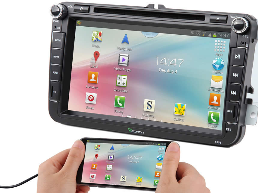 Volkswagen(VW) Android 4.4.4 Quad-Core 8″ Multimedia Car DVD GPS with Mutual Control EasyConnected
