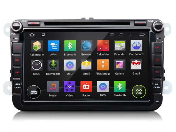 Android 4.4.4 OS 8 Inch Capacitive Touch Screen Car DVD GPS for VW