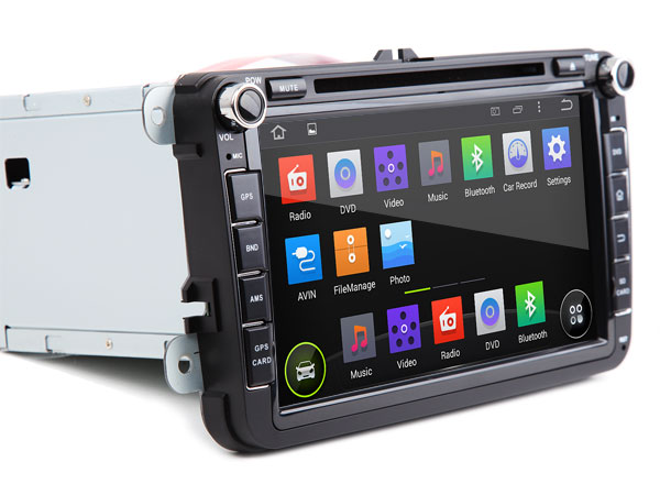 Android 4.4.4 OS 8 Inch Capacitive Touch Screen Car DVD GPS for VW