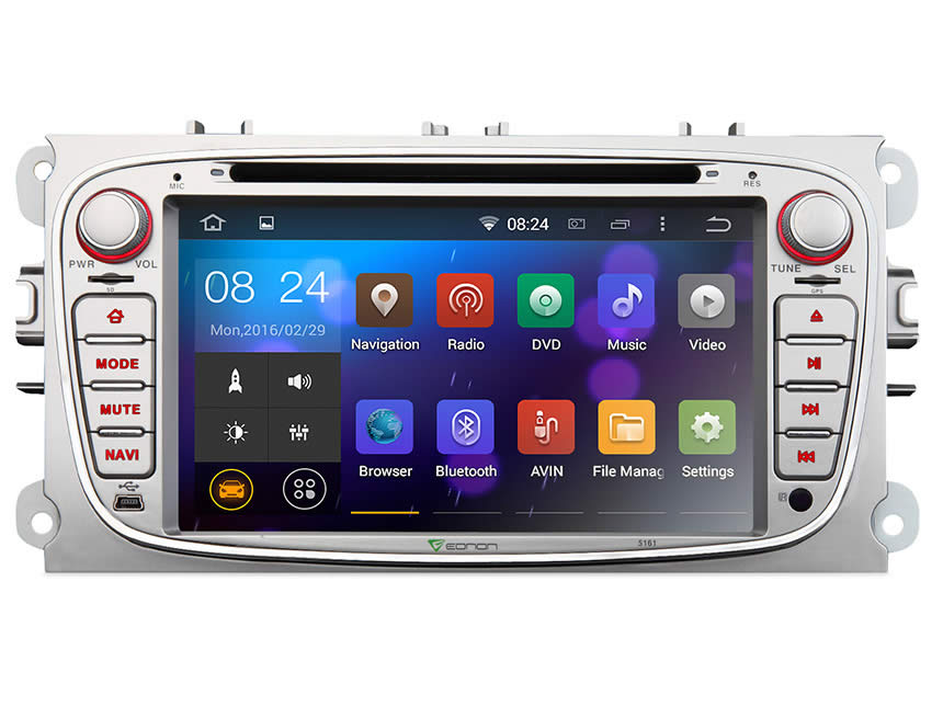 Ford Focus/Mondeo/S-max Android 4.4.4 Quad-Core 7″ Multimedia Car DVD GPS with Mutual Control EasyConnected  