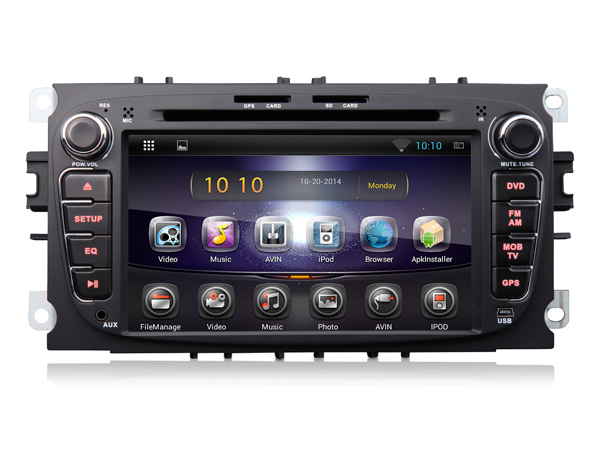 Android 7 Inch Capacitive Touch Screen Car DVD GPS for Ford Mondeo/Focus/S-max (Black)(Upgraded to Android Unit GA5162F)