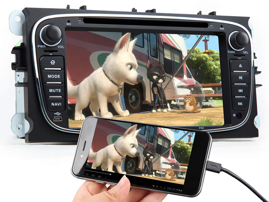Ford Focus/Mondeo/S-max Android 4.4.4 Quad-Core 7″ Multimedia Car DVD GPS with Mutual Control EasyConnected