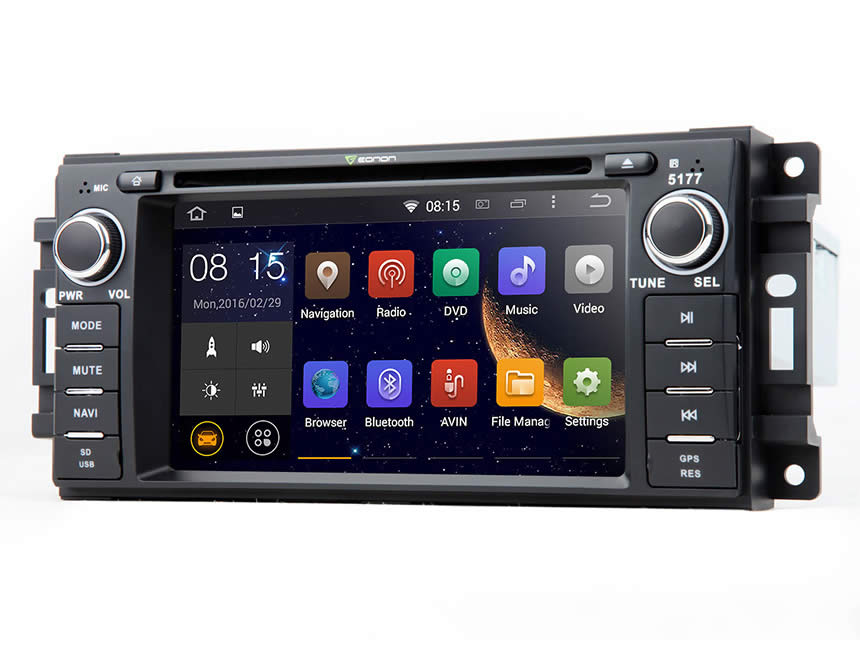 Jeep/Chrysler/Dodge Android 4.4.4 Quad-Core 6.2″ Multimedia Car DVD GPS with Mutual Control EasyConnected