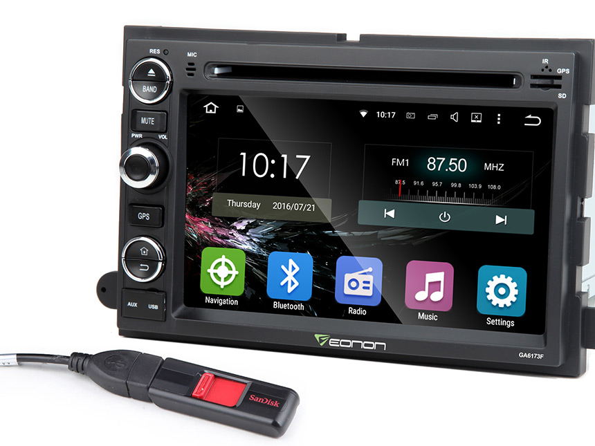 Ford F150 Android 5.1.1 Lollipop Car Radio Double Din In Dash Bluetooth Car Stereo 7 Inch Multimedia Car DVD GPS Navigation System Car CD DVD Player with Wifi 3G Mutual Control EasyConnection Car Head Unit Support Steering Wheel Control - Only 1 left in stock in UK, Sale untill off.