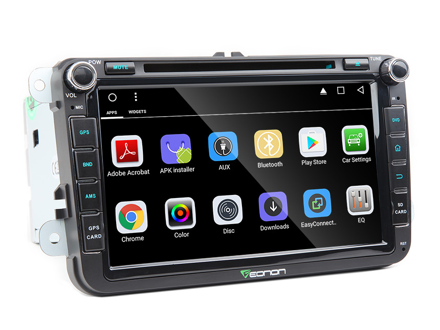 Volkswagen(VW)/SEAT/SKODA Android 6.0 Marshmallow 1GB RAM Quad-Core 8” Double 2 Din 16GB ROM In Dash Car MP3 Touch FM Radio Stereo Bluetooth Music Player with EasyConnection Airplay Mirroring Media Receiver