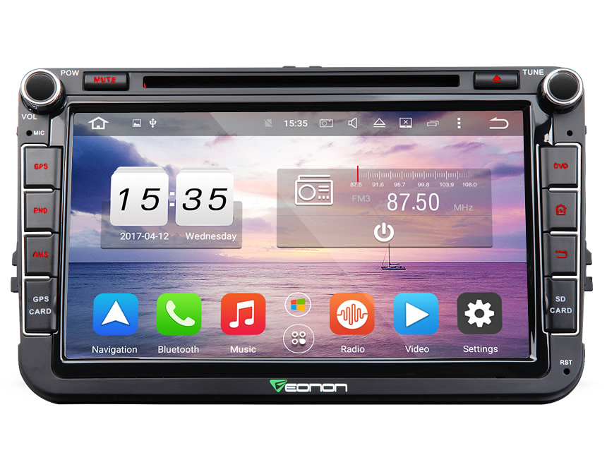 Volkswagen(VW) Android 6.0 DAB+ Octa-Core Car Stereo DVD Player 2GB RAM 8 Inch In Dash Car GPS Navigation System With 3G 4G WiFi Connection Double Din In dash Touch Screen Mirror Bluetooth Car Head Unit