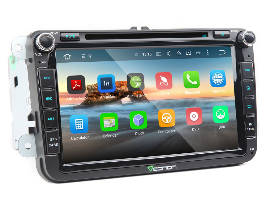 Volkswagen(VW) Android 6.0 DAB+ Octa-Core Car Stereo DVD Player 2GB RAM 8 Inch In Dash Car GPS Navigation System With 3G 4G WiFi Connection Double Din In dash Touch Screen Mirror Bluetooth Car Head Unit