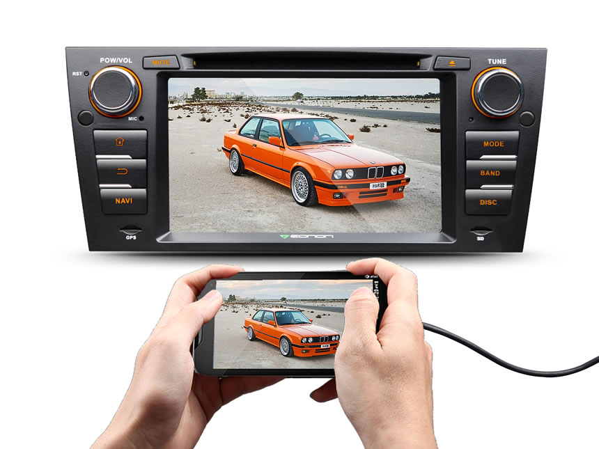 BMW 3 Series E90/E91/E92/E93 Android 6.0 OS 2GB RAM In Dash Car Radio Multimedia Player Car GPS Navigation System with 7 Inch LCD Touchscreen Double Din Bluetooth Audio Receiver CD DVD Head Unit DAB+ 3G WiFi Connection Car Stereo
