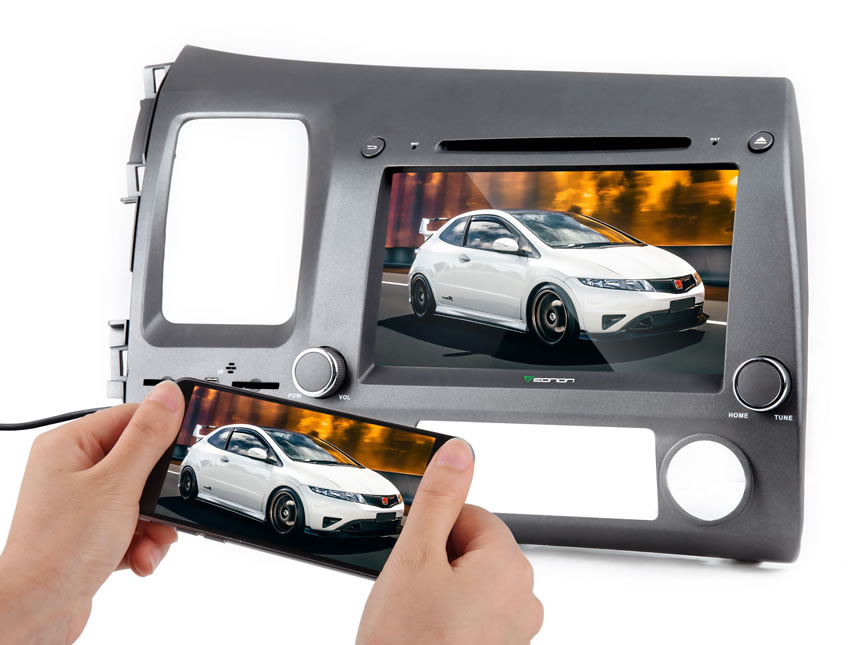 Honda Civic Android 6.0 Marshmallow 8″ Multimedia Car DVD GPS with Mutual Control Easy Connection