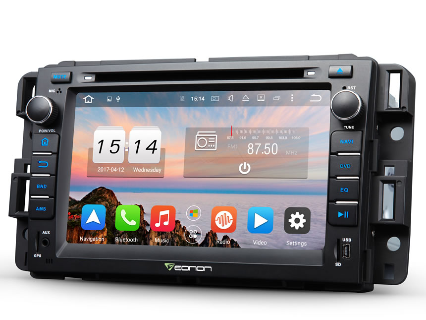 Chevrolet/GMC/Buick Android 6.0 7 Inch 1024*600 HD Digital Touchscreen Car GPS Navigation Subwoofer Audio Output Bluetooth 4.0 DAB+ Digital Radio AV Output WIFI/3G/4G internet 2 Din Head Unit Octa-core 2GB RAM Car Radio DVD Player With Steering Wheel Control