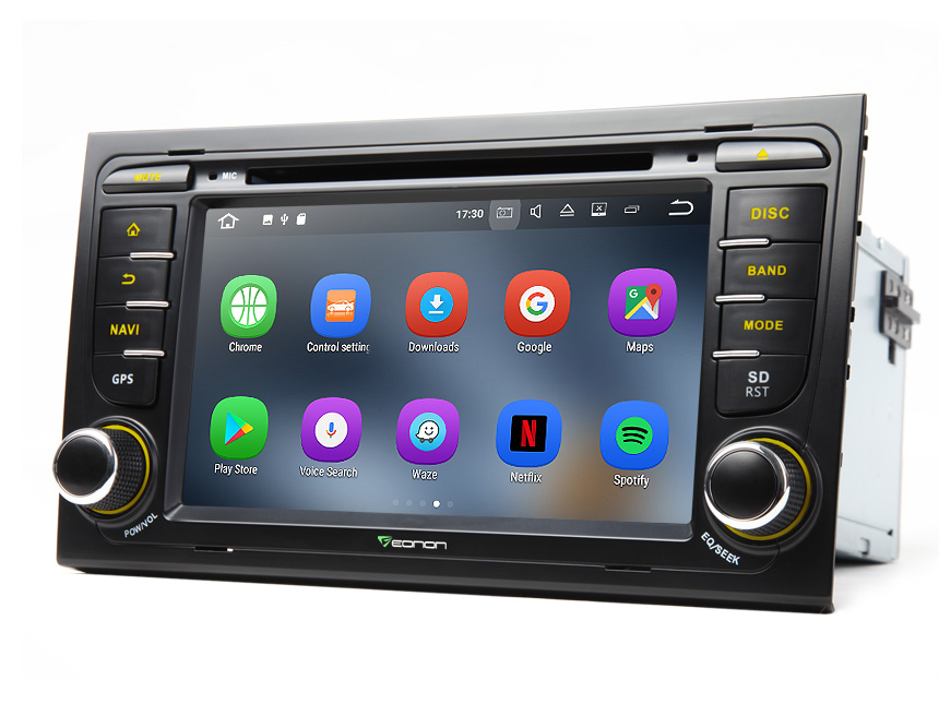 Audi A4/S4/RS4 and Seat Exeo Android Nougat 7.1 2GB RAM Quad-Core 7 Inch HD Digital Capacitive Touch Screen Radio Replacement Car GPS Supports Customized Startup Logo Car Sound System with FM Bluetooth Receiver