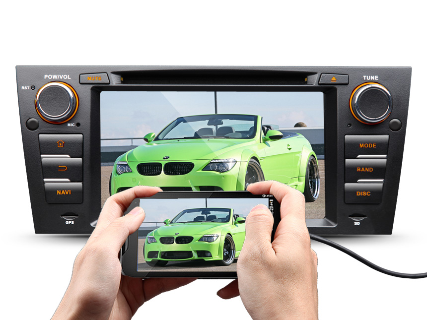 BMW E90/E91/E92/E93 Android 7.1 Car DVD Radio Player With Built-in Bluetooth 7 Inch HD Touchscreen 1 DIN In-Dash DVD/CD/AM/FM Car Stereo Receiver With Steering Wheel Control Octa-core 2GB RAM Car Head Units GPS Navigation System With Subwoofer Audio Output DAB+ Digital Radio