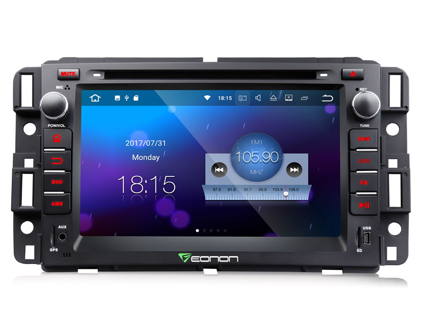 Chevrolet, GMC & Buick Newest Android 7.1 Car GPS Navigation System 7 Inch Auto Radio Upgrade HD 1024*600 Touch Screen Car Auto Stereo Upgrade with Bluetooth Compatible With Bose System RAM 2GB Factory Car Stereo System