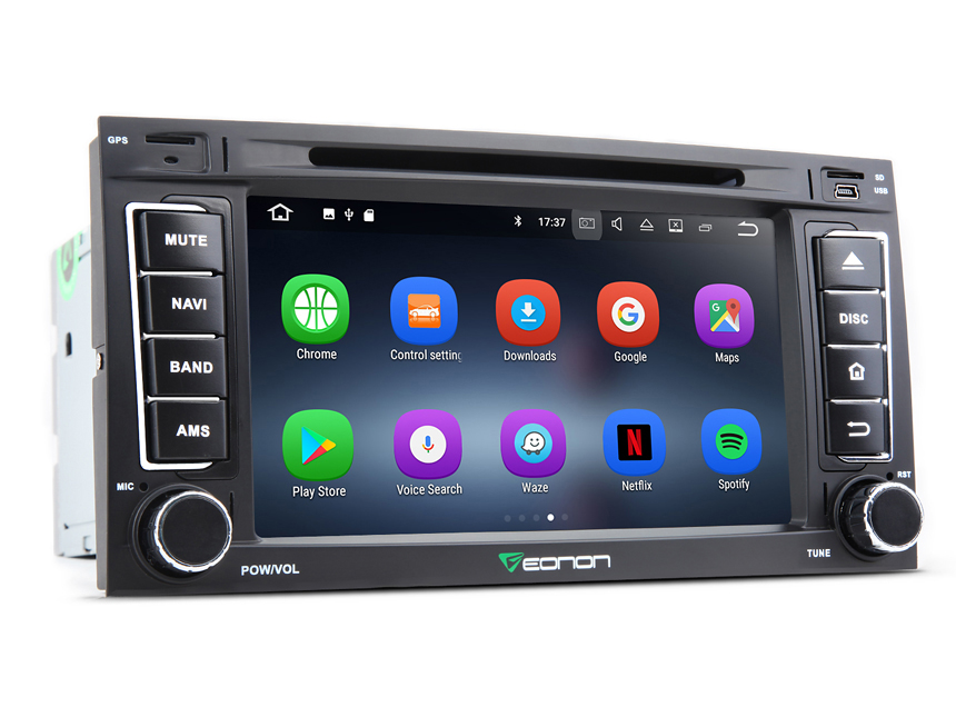 Volkswagen(VW) Touareg/T5 Multivan/Transporter Android 7.1 Nougat System Multimedia Car GPS 7" HD Digital Capacitive Touchscreen 16GB ROM Car Stereo Support External DAB+ OBD2 Dashcam