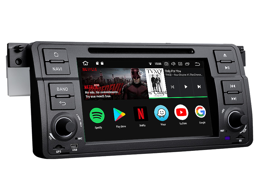 BMW E46 Android 8.0 Octa-Core 4GB RAM Car Radio GPS Navigation System 7 Inch 1 Din Multimedia Car DVD CD Player For Support Bluetooth WiFi Connection 4G Dongle Split Screen Steering Wheel Control Split Screen and PIP Multitasking