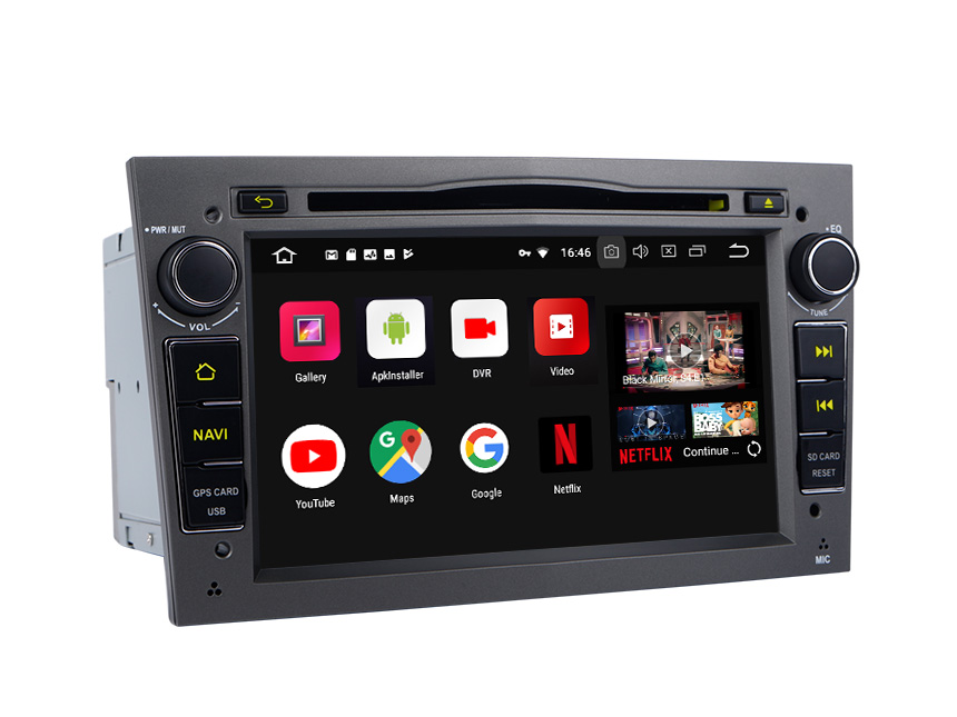 Opel/Vauxhall/Holden Android 8.0 Oreo 4G RAM, Octa-core & 32G ROM Split Screen and PIP Multitasking 7 Inch Double Din Touch Screen Car DVD Player Car GPS Navigation Dark Grey Version