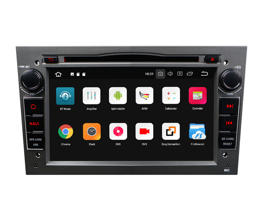 Opel/Vauxhall/Holden Android 8.0 Oreo 4G RAM, Octa-core & 32G ROM Split Screen and PIP Multitasking 7 Inch Double Din Touch Screen Car DVD Player Car GPS Navigation Dark Grey Version