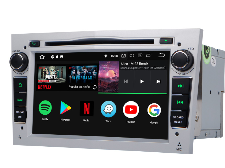 Opel/Vauxhall/Holden Android 8.0 Oreo 4G RAM, Octa-core & 32G ROM Split Screen and PIP Multitasking 7 Inch Double Din Touch Screen Car DVD Player Car GPS Navigation Silver Version