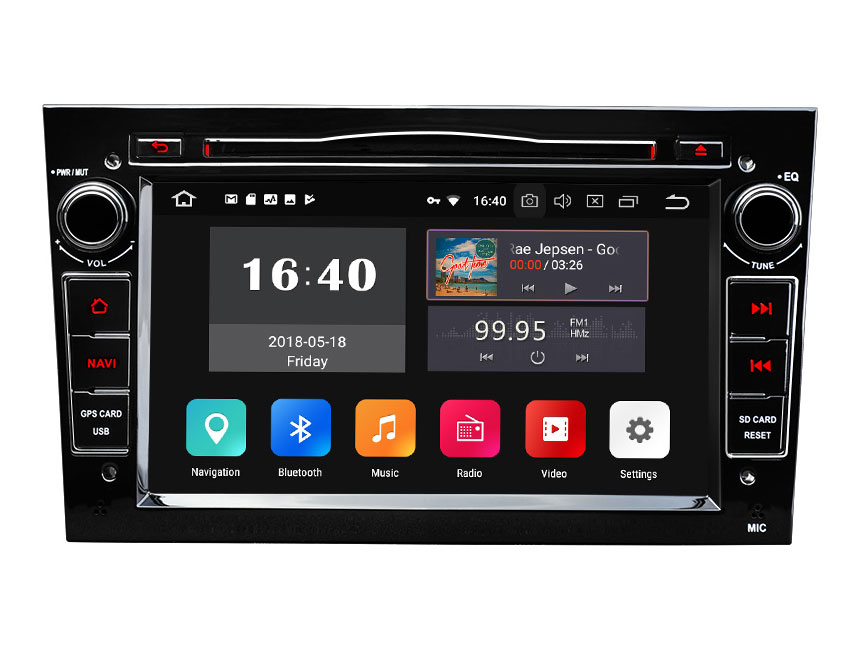 Opel/Vauxhall/Holden Android 8.0 Oreo 4G RAM, Octa-core & 32G ROM Split Screen and PIP Multitasking 7 Inch Double Din Touch Screen Car DVD Player Car GPS Navigation Bright Black Version