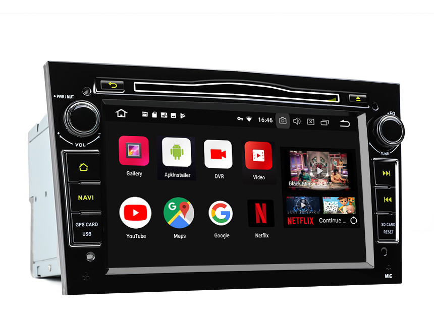 Opel/Vauxhall/Holden Android 8.0 Oreo 4G RAM, Octa-core & 32G ROM Split Screen and PIP Multitasking 7 Inch Double Din Touch Screen Car DVD Player Car GPS Navigation Bright Black Version