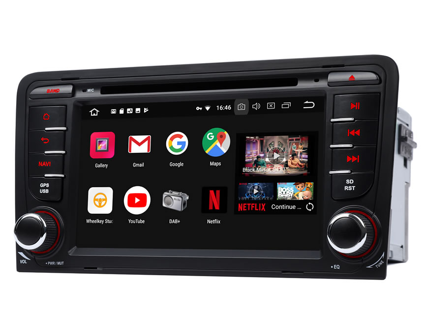 Designed for Audi A3/S3(2003-2011) Android 8.0 Oreo 4G RAM, Octa-Core & 32G ROM Split Screen and PIP Multitasking