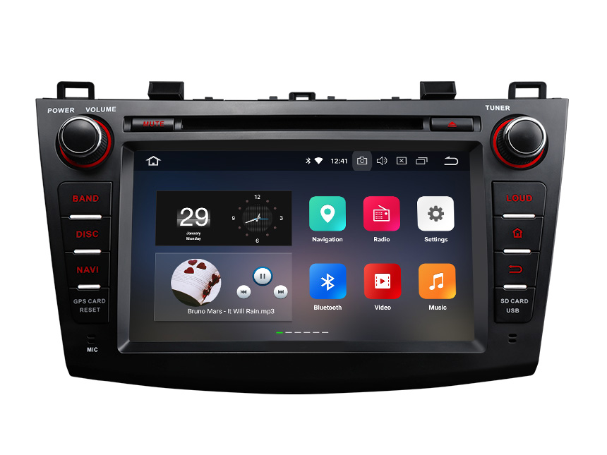 New Designed Mazda 3 2010 - 2013 Double DIN 8 Inch Android 8.0 & 4G RAM Indash Head Unit With Pro-Level Performance