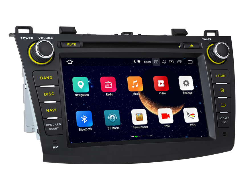 New Designed Mazda 3 2010 - 2013 Double DIN 8 Inch Android 8.0 & 4G RAM Indash Head Unit With Pro-Level Performance