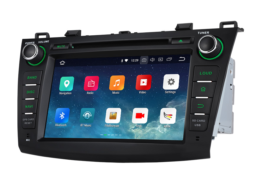 New Designed Mazda 3 2010 - 2013 Double DIN 8 Inch Android 8.0 & 4G RAM Indash Head Unit With Pro-Level Performance