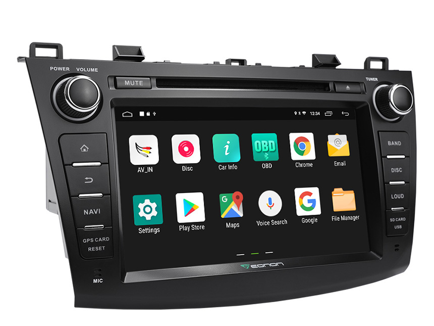 Mazda 3 2010-2013 Android 8.1 2GB RAM & Quad-Core Processor 8 Inch HD Touchscreen Stereo Compatible With Bose System In-dash Head Unit Support Split Screen Multitasking Bluetooth Connection 4G Dongle