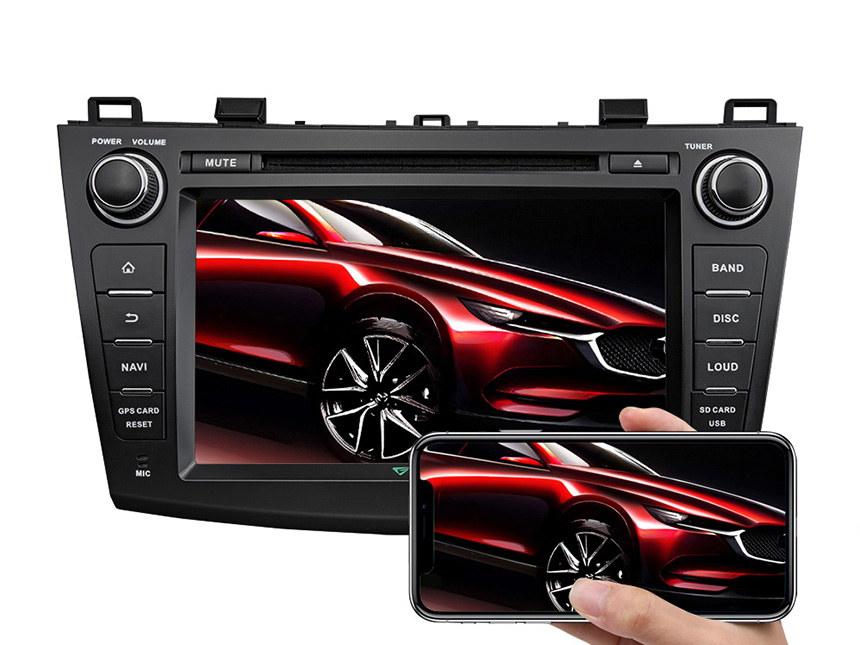 Mazda 3 2010-2013 Android 8.1 2GB RAM & Quad-Core Processor 8 Inch HD Touchscreen Stereo Compatible With Bose System In-dash Head Unit Support Split Screen Multitasking Bluetooth Connection 4G Dongle