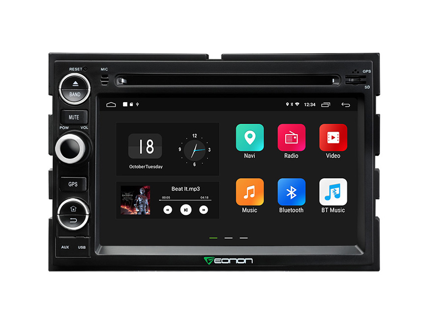 Ford F150 Android 8.1 2GB RAM & Quad-Core Processor 7 Inch GPS Navigation Multimedia System Car Radio GPS Navigation System Multimedia Support Bluetooth WiFi Connection 4G Dongle Split Screen Steering Wheel Control