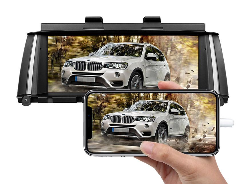 BMW X3 F25/X4 F26(2014-2016) NBT Car Stereo Support Apple/Android Car Auto Play Retain BMW iDrive System, CAR DVD, Bluetooth, SWC, Backup Cam etc. 8.8 Inch Anti-glare HD Touchscreen Android 8.1 OS 32G ROM In Dash Car Head Unit GPS Navigation System