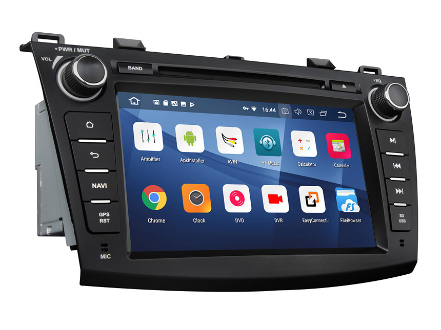 Mazda 3 2010-2013 Android 8.1 2G RAM, Quad-Core & 32G ROM 8 Inch HD Touchscreen Double Din Car GPS Navigation Bluetooth Connection Compatible with Bose System 4G Dongle WiFi Steering Wheel Control