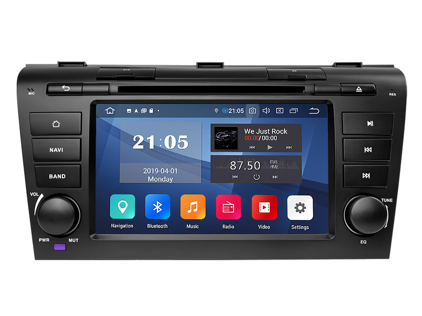 Easter Sale  Mazda 3 2004-2009 Android 9.0 Pie Double Din Car Stereo with 2G RAM 32G ROM 7 Inch Touchscreen Car DVD Player Compatible With Bose System Support Bluetooth 5.0 4G Wi-Fi Steering Wheel Control