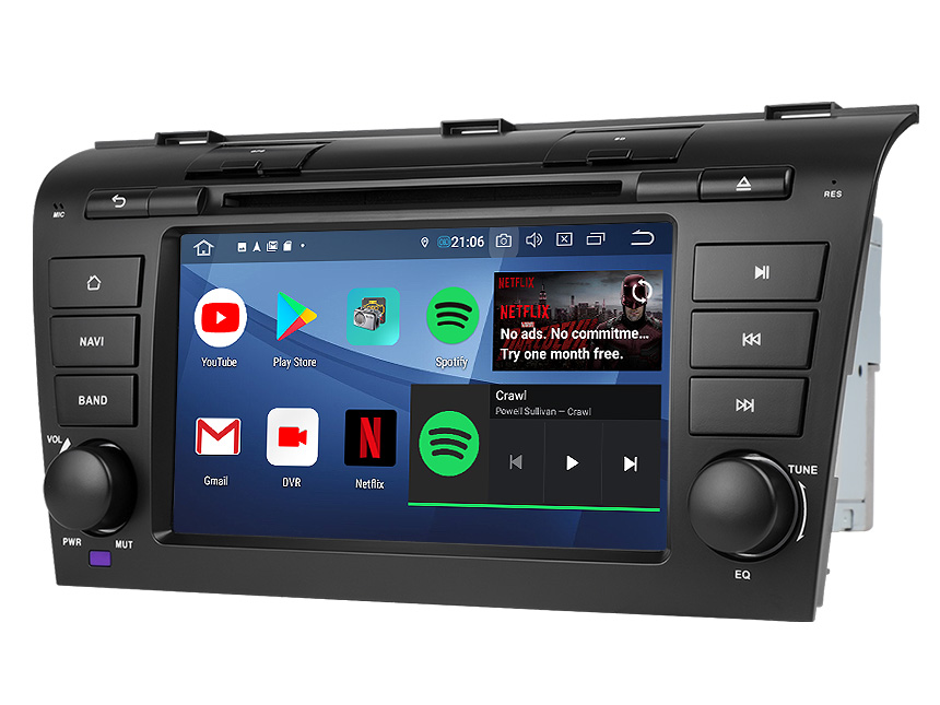 Easter Sale  Mazda 3 2004-2009 Android 9.0 Pie Double Din Car Stereo with 2G RAM 32G ROM 7 Inch Touchscreen Car DVD Player Compatible With Bose System Support Bluetooth 5.0 4G Wi-Fi Steering Wheel Control