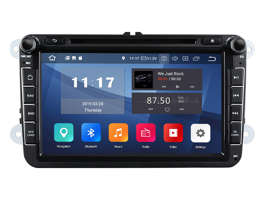 Easter Sale  Volkswagen/SEAT/SKODA Android 9.0 Pie Double Din Car Stereo with 2G RAM 32G ROM 8 Inch HD Touchscreen In Dash Car Head Unit Compatible with Fender System Support Bluetooth 5.0 4G Wi-Fi Steering Wheel Control 【Refurbished】